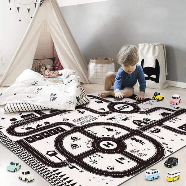 Barn som kryper Lekmattor och mattor med bilbana design för pojkar Sovrum 120x160cm