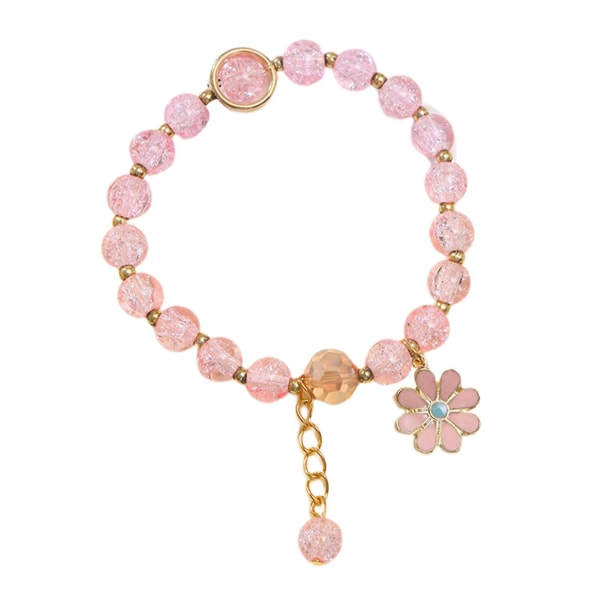 Fashion Crystals Beads Armbånd Personaliseret Elegant Bangle Charmerende smykketilbehør til kvinder (Pink)
