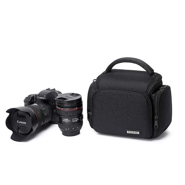 Kameraaxelväska, vattentät case med justerbar axelrem, portabel case, kompatibel för Nikon, Canon, Sony, Etc (svart)