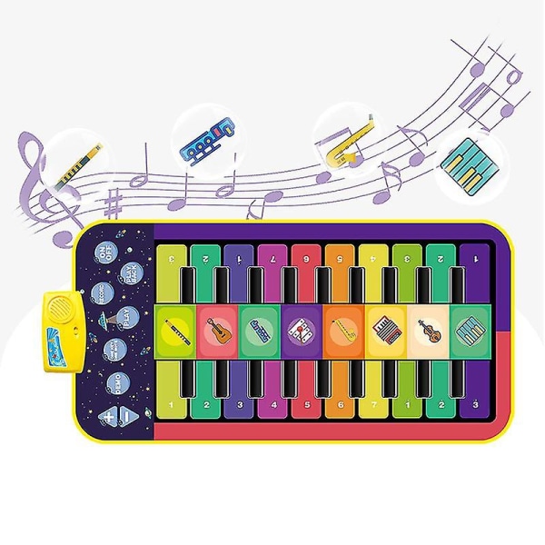 Pianomatta, musikmatta 8 musikinstrument Ljud Dansmatta för barn
