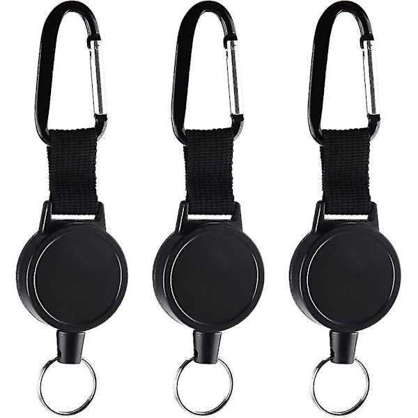 3 Pieces Id Badge Jojo Heavy-duty Retractable Key Ring Retractable Key Roll Key