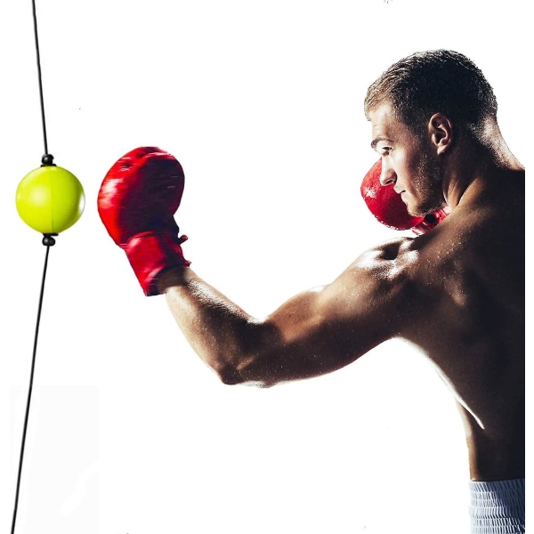 Boxningsreflexboll för hand-öga-koordination, boxningsutrustning för träning hemma, dubbeländad slagboll, träning för vuxna och barn inomhus, ingen Ha