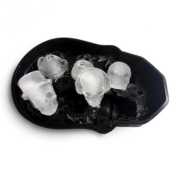 3d silikon isbitform, hodeskalle isbitkake godteriverktøy 6 rutenett kjøkkenutstyr