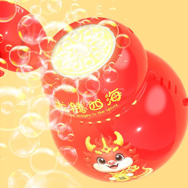 Kalebassform med ett klikk Start Bubble Maker Fargerik boble Anti-lekkasje bobleblåser for utendørs (rød)