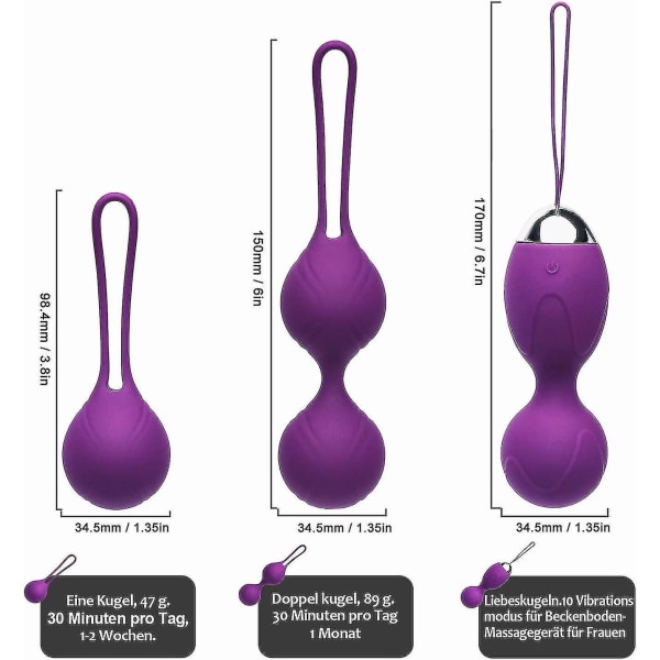 Bäckenbottentränare för kvinnor med fjärrkontroll, 10 vibrationslägen, bäckenbottenträningsboll (rosa)