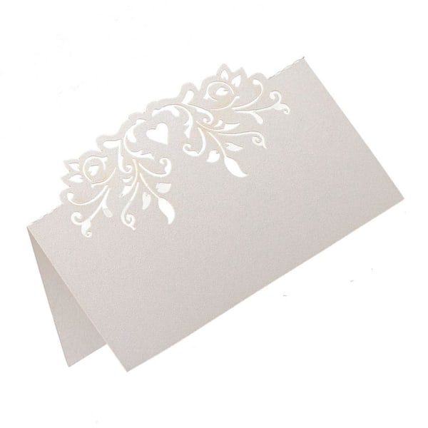 120 st spetsar bröllopsbord namn bordskort personlig mottagning dekoration med vitt spetsmönster