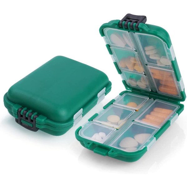 Portable Pill Organizer, 7 Day Daily Pill Organizer, Pill Organizer With 10 Compartments, Plastic Pill Boxes, Medicine Pill Dispenser For Vitamins, Su