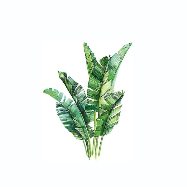 Tropiska växter Väggklistermärken Löv Hem Väggdekaler Gröna växter för barn i sovrummet