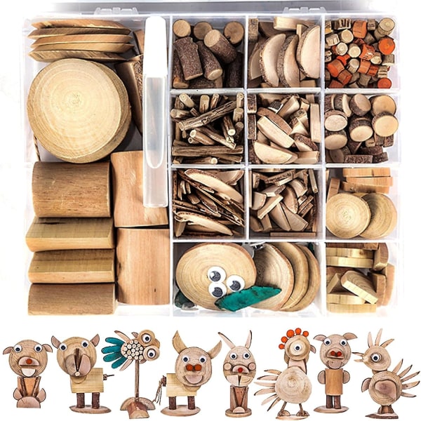 Gör-det-själv-trähantverkssatser för barn i åldrarna 4-12 oavslutade träskivor med lösa delar för att göra djur Leksakerbarn Konsthantverksaktiviteter Kit Kreativa konstleksaker