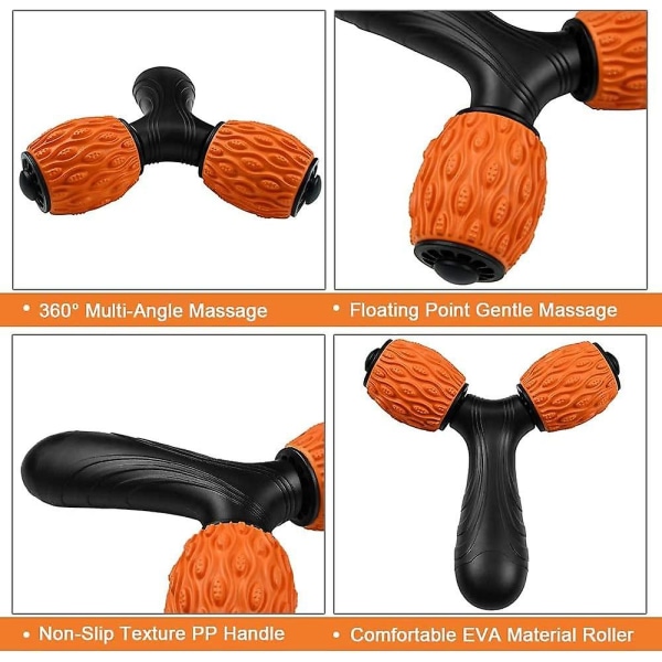 Fascia Muscle Roller Hierontapuikko, syvä kudoshierontalaite, käytetään lievittämään lihaskipua, -krampit ja -jännitystä. (oranssi)