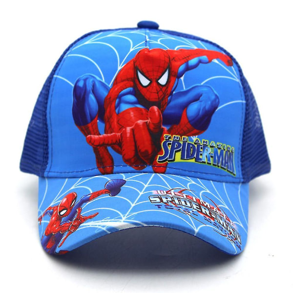 Sipin Spiderman-trykt barn Barn netting rygg Baseball cap Justerbar lue Sport Turcker solcaps for barn Gutter（C）