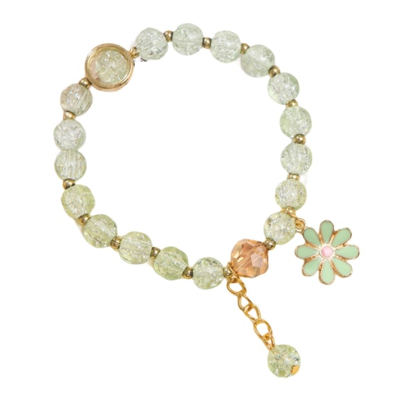 Mode Kristaller Pärlor Armband Personlig Elegant Armring Charmiga Smycken Tillbehör för kvinnor (Grön)