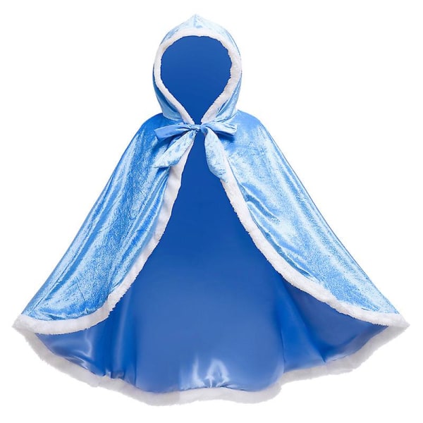 Princess Capes Luksuskostume Dress up Cosplay til fødselsdagsfest Dress Up til småbørnspige Ny (150 cm, blå)