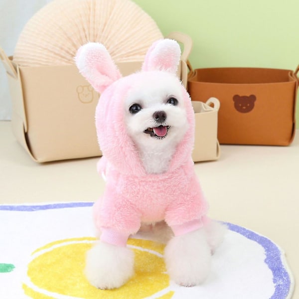 Hundepyjamas Onesie Jumpsuit For Små Hunder Fleece Klær Gutt Jente Valp Pjs 4 Bein Hundeklær Vinter Bomullsjakke Gulrot Rosa X-stor