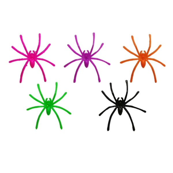 Simulation Spider Legetøj Edderkopper Praktiske joke rekvisitter Halloween festdekoration (flerfarvet)