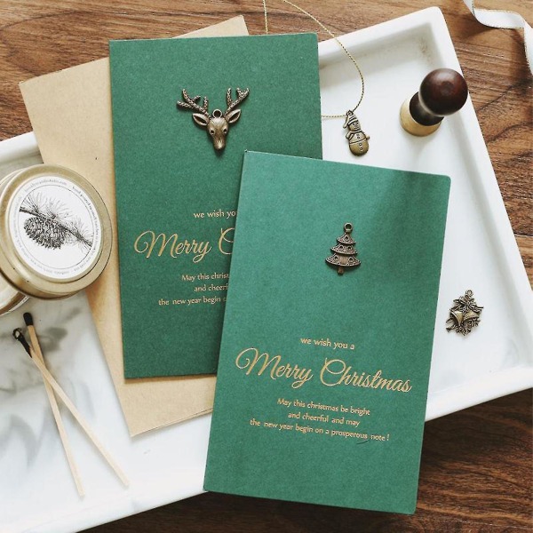 1 set gratulationskort iögonfallande kreativ form papper jultema kreativ kortdekor för hemmet