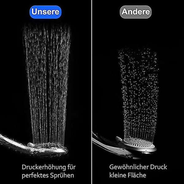 Handdusch med 9 lägen - Badrumsduschhuvud Vattenbesparande och flexibel / Lågt vattentryck / Krom