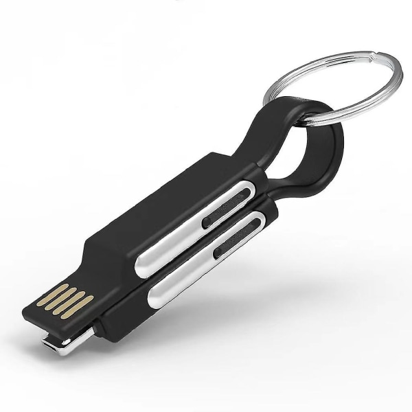 6-i-1 Magnetisk Nyckelring USB Snabbladdningskabel Allt-i-ett USB Multiladdare & Överföringskabel Nyckelring Kompatibel med Apple & Android