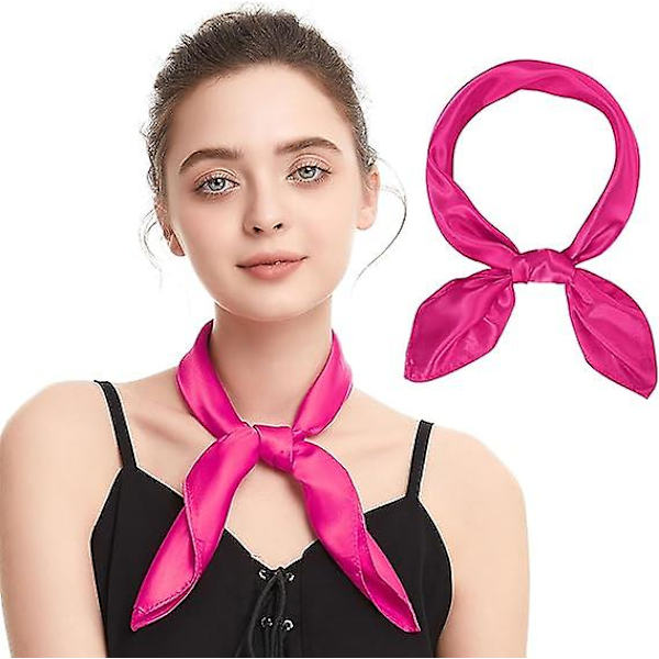 Silk Feeling Scarf Square Chiffon Scarf Solid Color Bandanas Retro Scarfs For Women Neck Scarf Purse Scarf