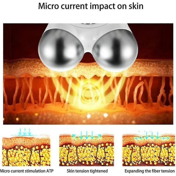 Mikrostrøm Ansiktshudstramning Løfteanordning Ansiktsskjønnhetsmaskin（Hvit）