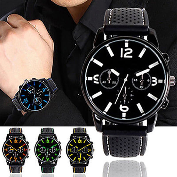 Men's Fashion Sports Watch Quartz Watch Trend Waterproof Luminous Mechanical Watch_ahf Green