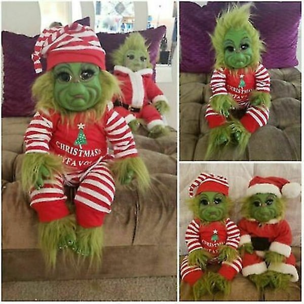 Christmas Grinch Baby fyllda plyschleksaker Grinch Doll Xmas Barnpresenter Heminredning