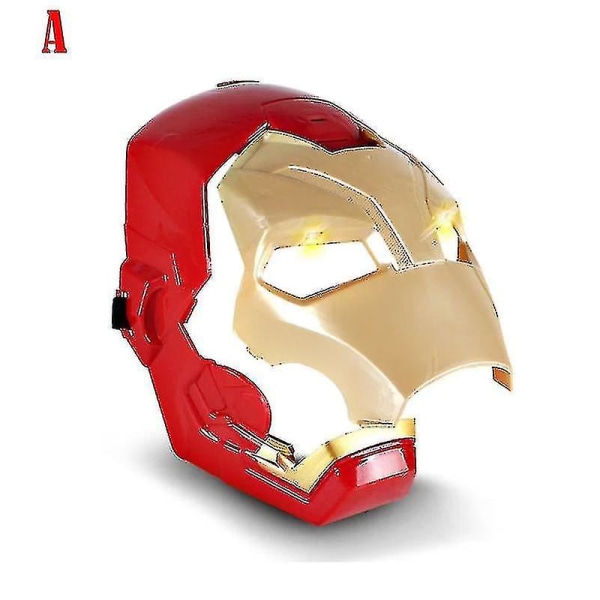 Marvel Avengers 4 Iron Man Captain America Mask Ljusljud Öppen mask för barn Halloween（B)