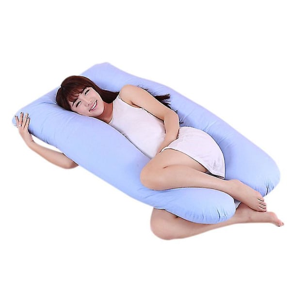 Nytt svangerskap Graviditet Kjæreste Arm Kropp Soveputetrekk Sleep U Shape putetrekk (blå)