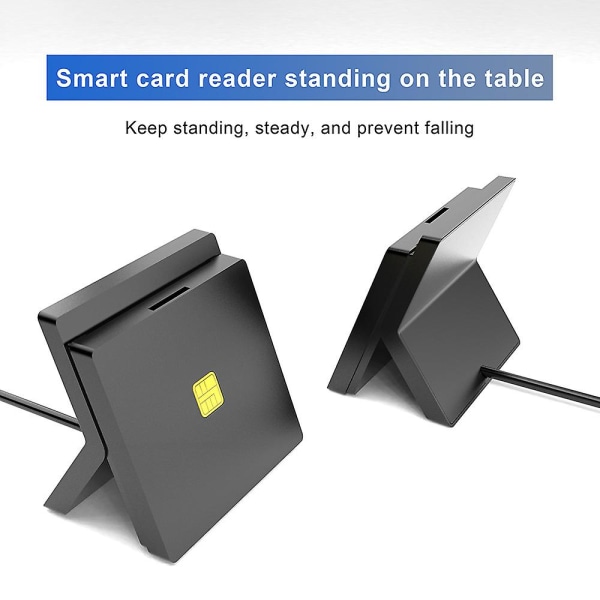 Smart Card Cac ID-läsare 2-i-1 SIM-korts skattedeklaration Smartkortläsare