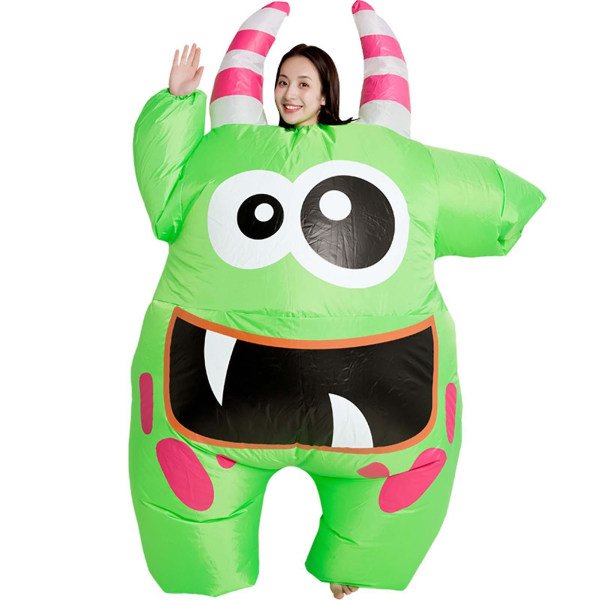 Grøn Big Mouths oppusteligt kostume til voksen batteridrevet påklædningsdragt til børns dagsaktivitet (voksen)