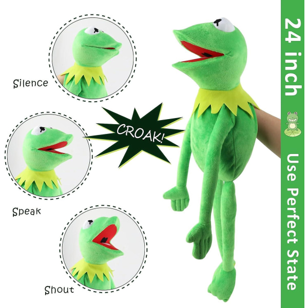 Kermit Frog Hand Puppet, Frog Pehmo, Muppets Show, Pehmeä sammakkonukke, joka sopii roolileikkiin -vihreä, 24 tuumaa (24 tuumaa)