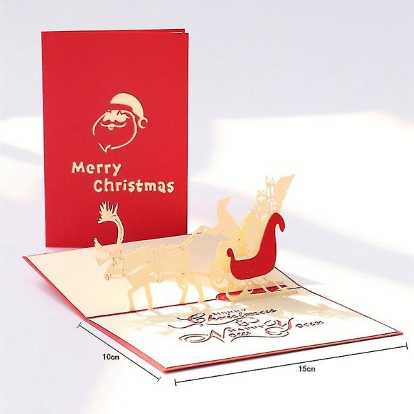 3d tredimensionellt julhälsningskort Utsökt kreativt julkort önskekort meddelandekort välsignelse tackkort