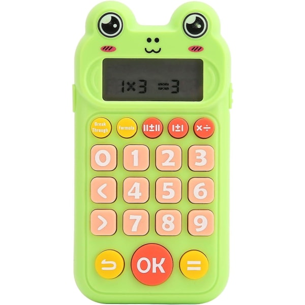 Lasten aritmeettinen lelu Kannettava aritmeettinen harjoituslelu Kädessä pidettävä laskin, opettava matematiikkalelu aritmeettinen kone LCD-näytön kehotteilla (vihreä)