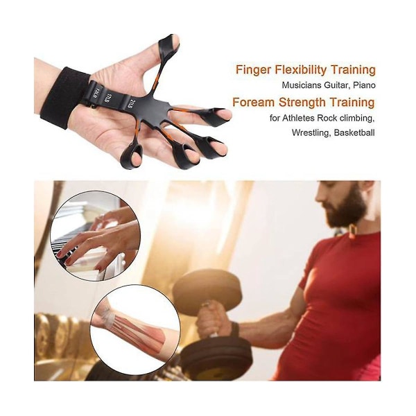 Finger Trainer Hand Trainer Finger Trainer Silikoni Grippy Finger Trainer Säädettävä kahvan vahvuus (harmaa)