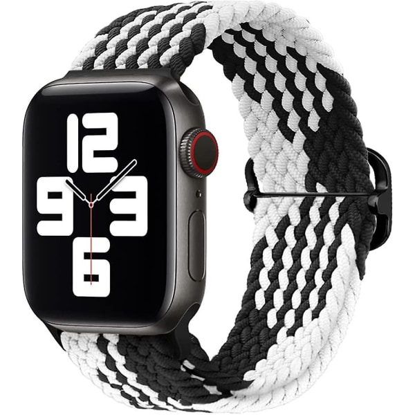Stretchiga nylon solo-band som är kompatibla med Apple Watch -band 41 mm 40 mm 38 mm för kvinnor män, justerbara elastiska flätade sportarmband för Iw