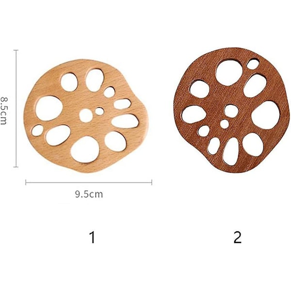 Lotusrod Skiver Kreative Varmebestandige Tekop-måtter Træunderlag Anti-skoldningsmåtte Køkken Bordskånere Spisebord Dekoration Kaffe Kop Pad (1)