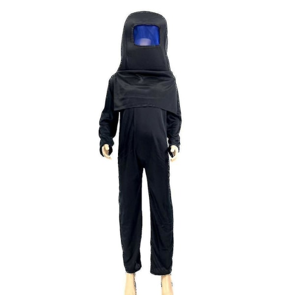 Among Us Game Kids Cosplay Kostumer Fancy Dress 3 stk Sæt Halloween Party Outfits (M, Sort)