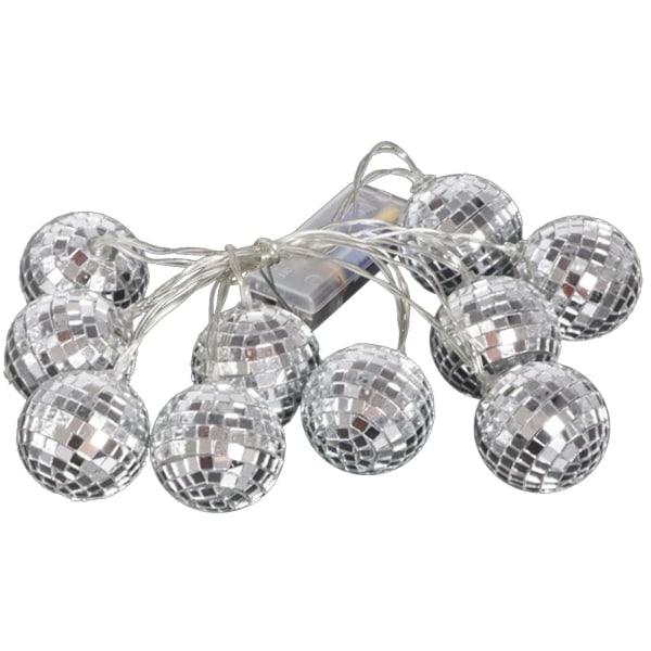 10 st Led Disco Ball String Lights Spegel Led Party Light Glas Ball Light Dekorativ Ljus String Multicolor