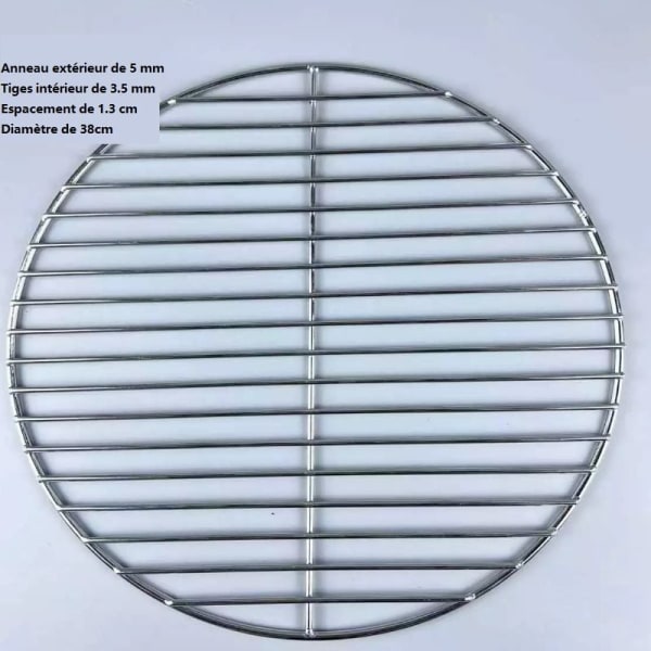 MINKUROW Runt grillgaller i rostfritt stål, diameter 38 cm