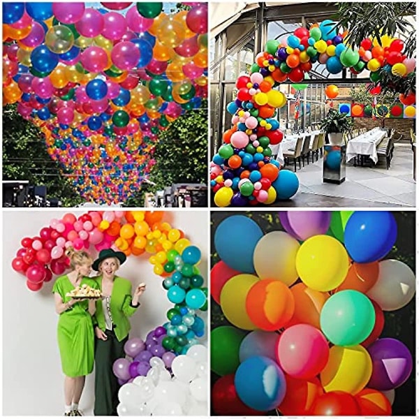 Unisun festballonger flerfarget 100 stk 12 tommer lyse naturlig lateks pastellballonger pakker for helium eller luft egnet for bursdagsselskaper Baby Sh