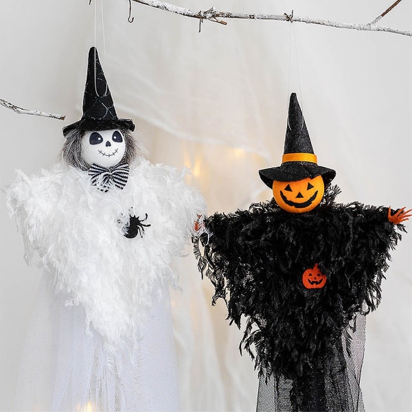 Pumpkin Ghost Witch Black Cat riipus 2 kpl Party Dcor Halloween -riippuvaisia ​​koristeita