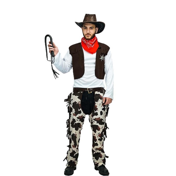 Cowboys Cosplay-kostyme for menn Temafest Rollespill Kostyme-rekvisitter Scene-forestillingsklær (CC969)