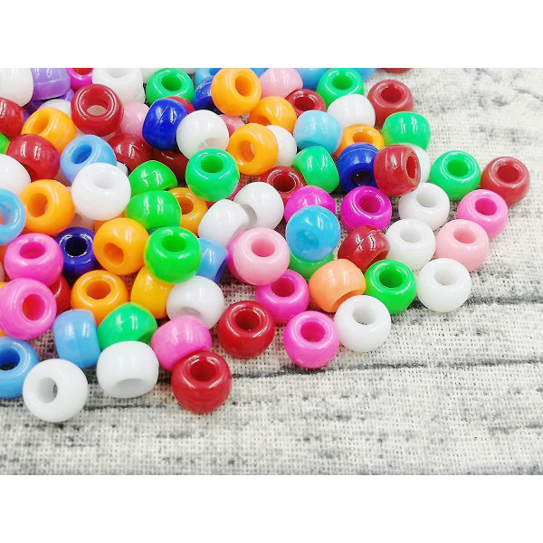 Akrylponnypärlor Godisfärg Akrylmix Craft Ponnypärlor, 300st Big Hole Bucket Beads Rispärlor Diverse Blandade Plast Pastellpärlor För Gör-det-själv