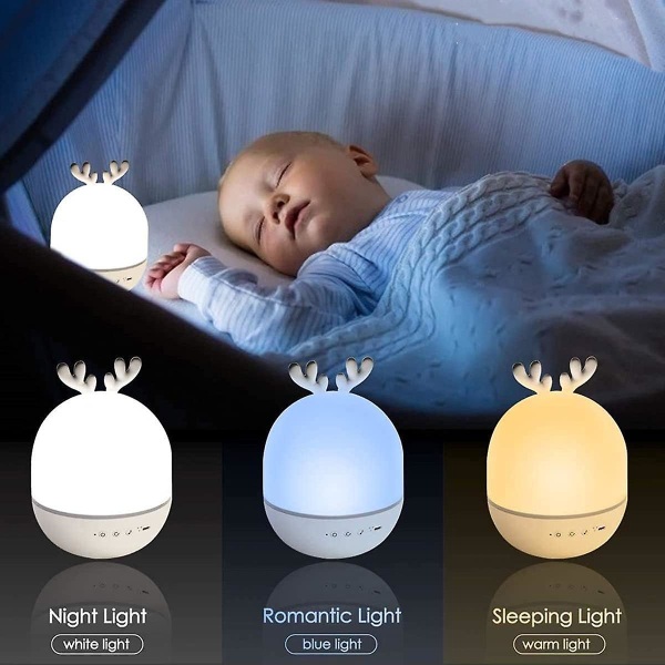 Babyprojektor Nattlys, Led Barnenattlys Musikalsk Lys Lampe 360 ​​Rotasjon