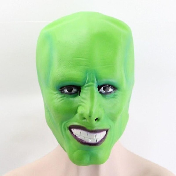 Venarisa Camouflage Geek Jim Carrey Mask Halloween Mask Latex Show Prom Party Mask, Grøn, str. L