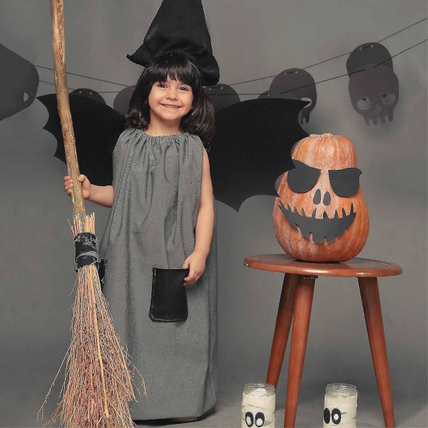 Roolileikkilepakkosiivet, pehmeä ja mukava kangas halloween-juhliin, lahjojen vaihtamiseen (6-15 vuotta, oranssi)