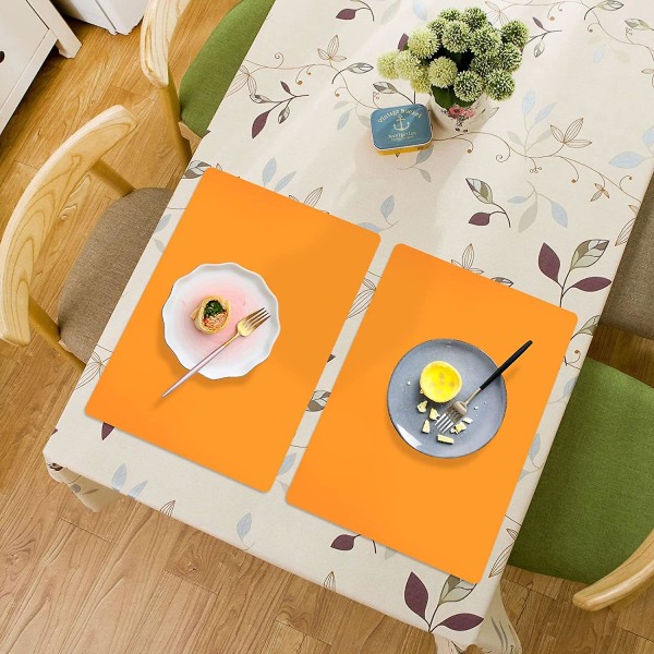 2-delad bordstablett i silikon, tecknad bordstablett, bordstablett för  barn, bordsduk, skållningsskydd, anti-damm, halkfri, lätt att rengöra och  förvara, 40 X 30 cm, fyrkantig, orange 87b6 | Fyndiq