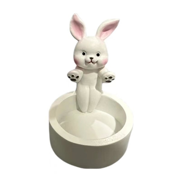 Tecknad kanin/hund ljushållare Praktisk skrivbordsmodell för hem i vardagsrummet (kanin)