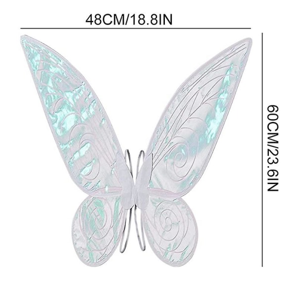 Fairy Genie Wings -asu toddler Perhosen muotoiset siivet kuminauhalla tytöille Halloween Solid/värikäs 47*57cm Uusi (A)