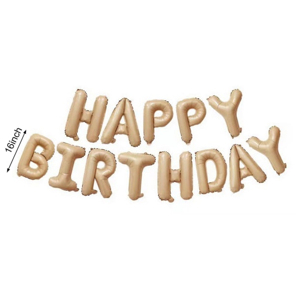 1 set Happy Birthday Balloon Alumiinifolio Kirjeen muotoinen Juhlapallon koristelu syntymäpäiväjuhliin! la (A)